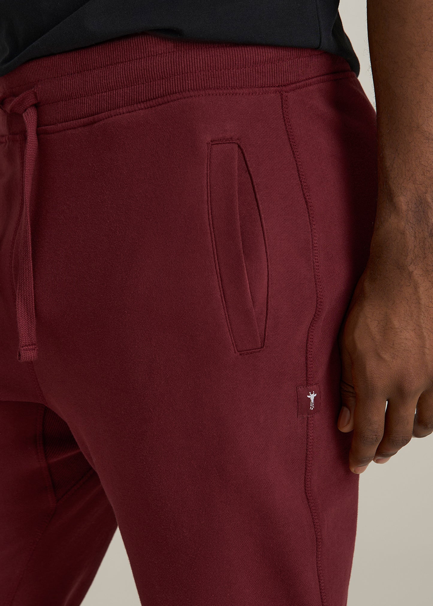 Wearever 2.0 French Terry Joggers for Tall Men in Red Ochre