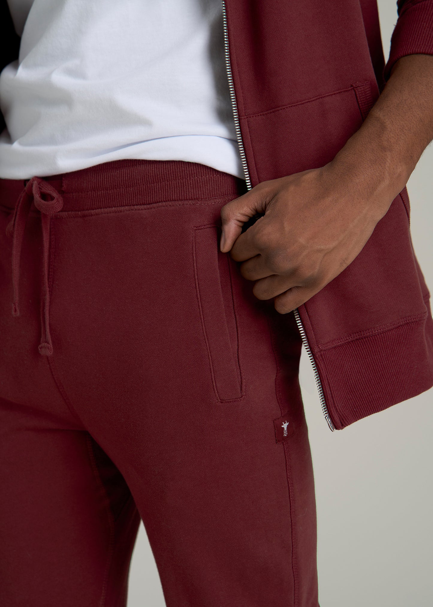 Wearever 2.0 French Terry Joggers for Tall Men in Red Ochre