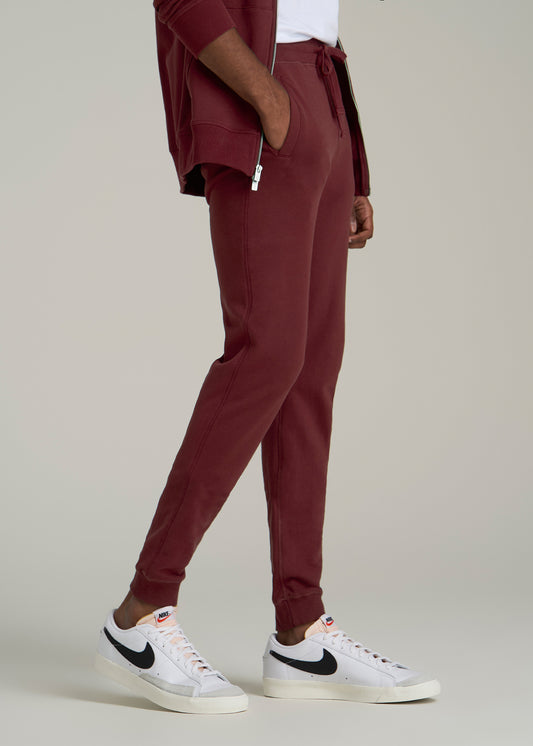 Wearever 2.0 French Terry Joggers for Tall Men in Red Ochre