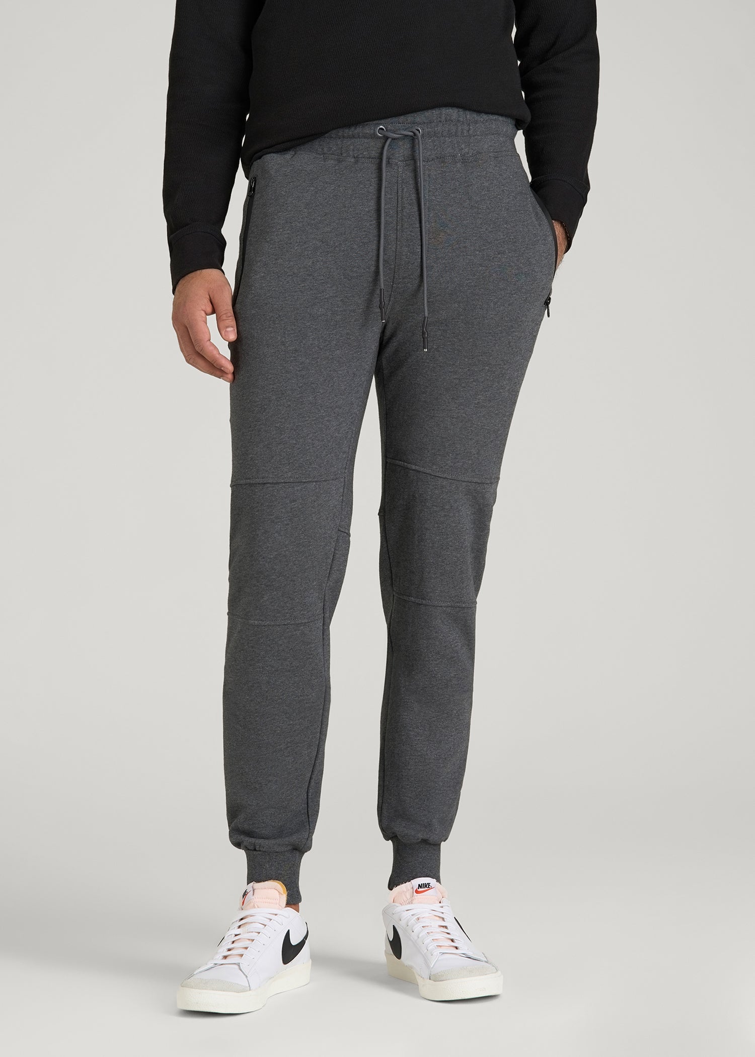 Wearever French Terry Joggers for Tall Men in Charcoal Mix