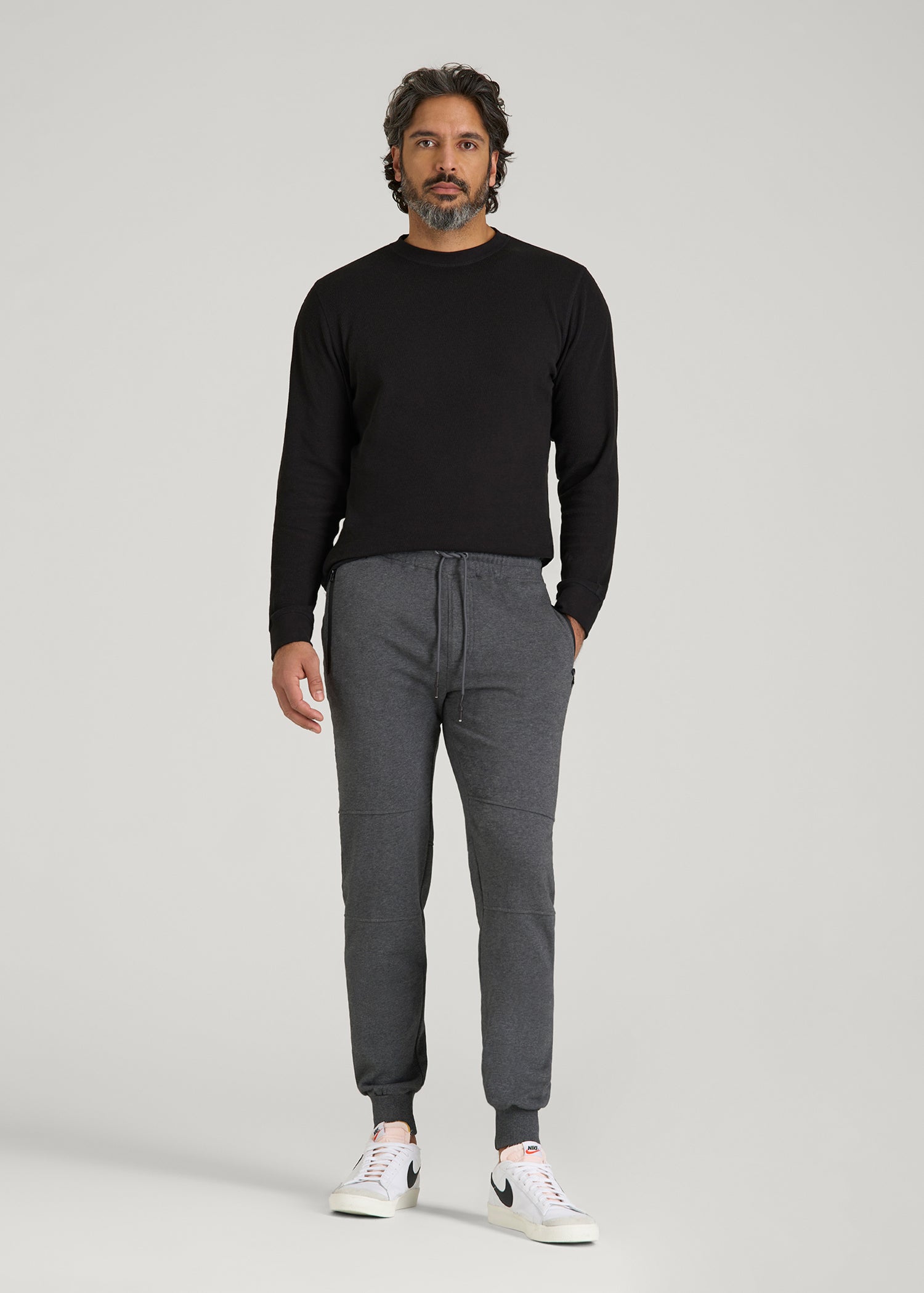 Wearever French Terry Men's Tall Joggers Charcoal Mix | American Tall