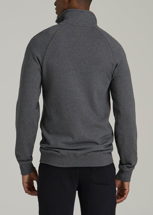 Wearever 2.0 French Terry Quarter-Zip Tall Men's Sweatshirt in Charcoal Mix