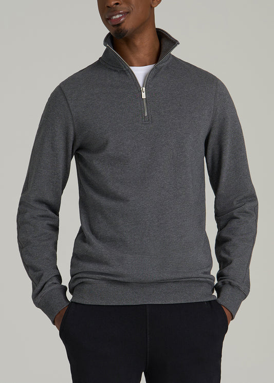 Wearever 2.0 French Terry Quarter-Zip Tall Men's Sweatshirt in Charcoal Mix