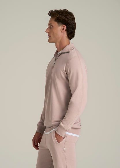 Wearever 2.0 French Terry Quarter-Zip Sweatshirt for Tall Men in Desert Rose