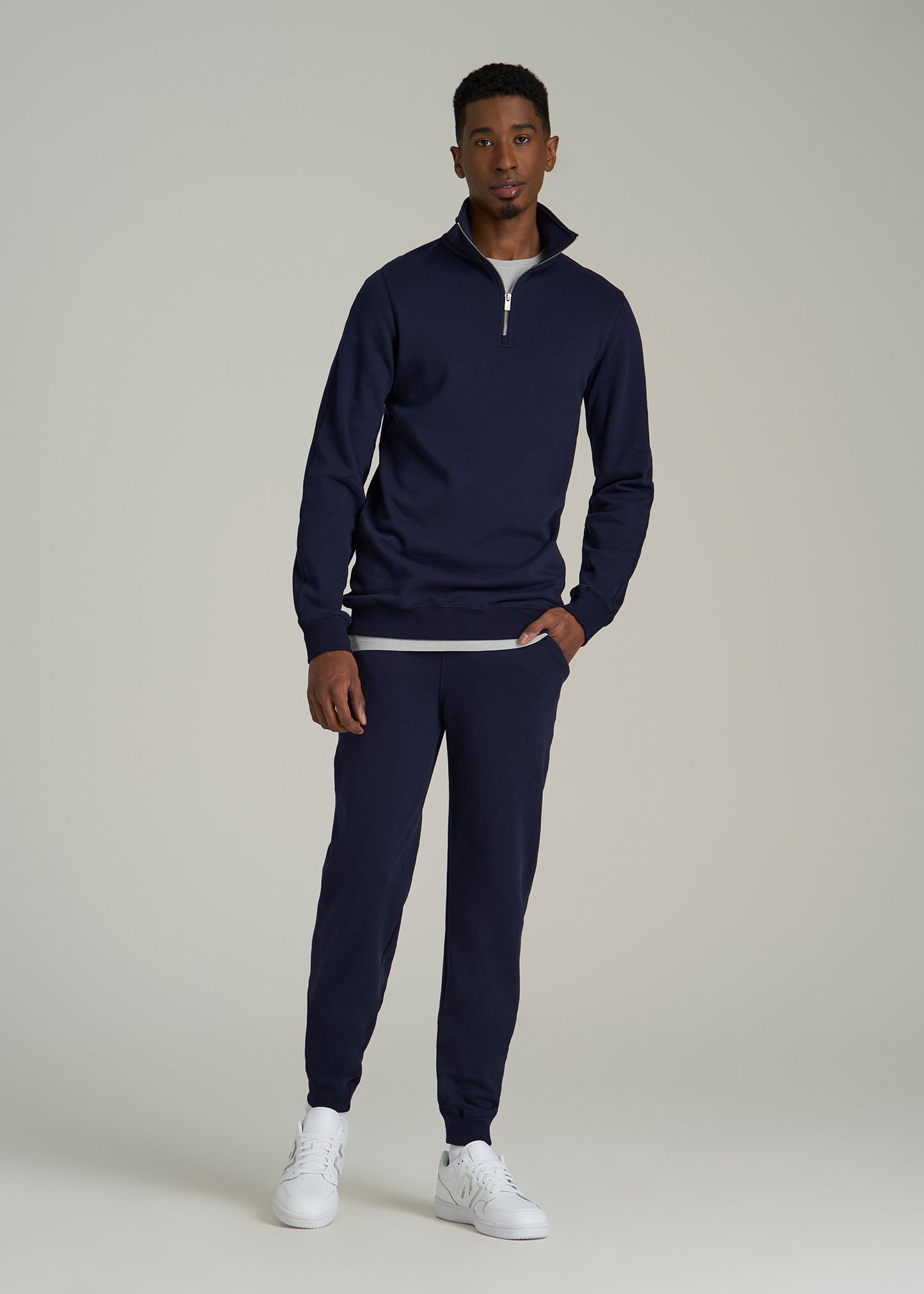 Wearever 2.0 French Terry Quarter-Zip Tall Men's Sweatshirt in Evening Blue