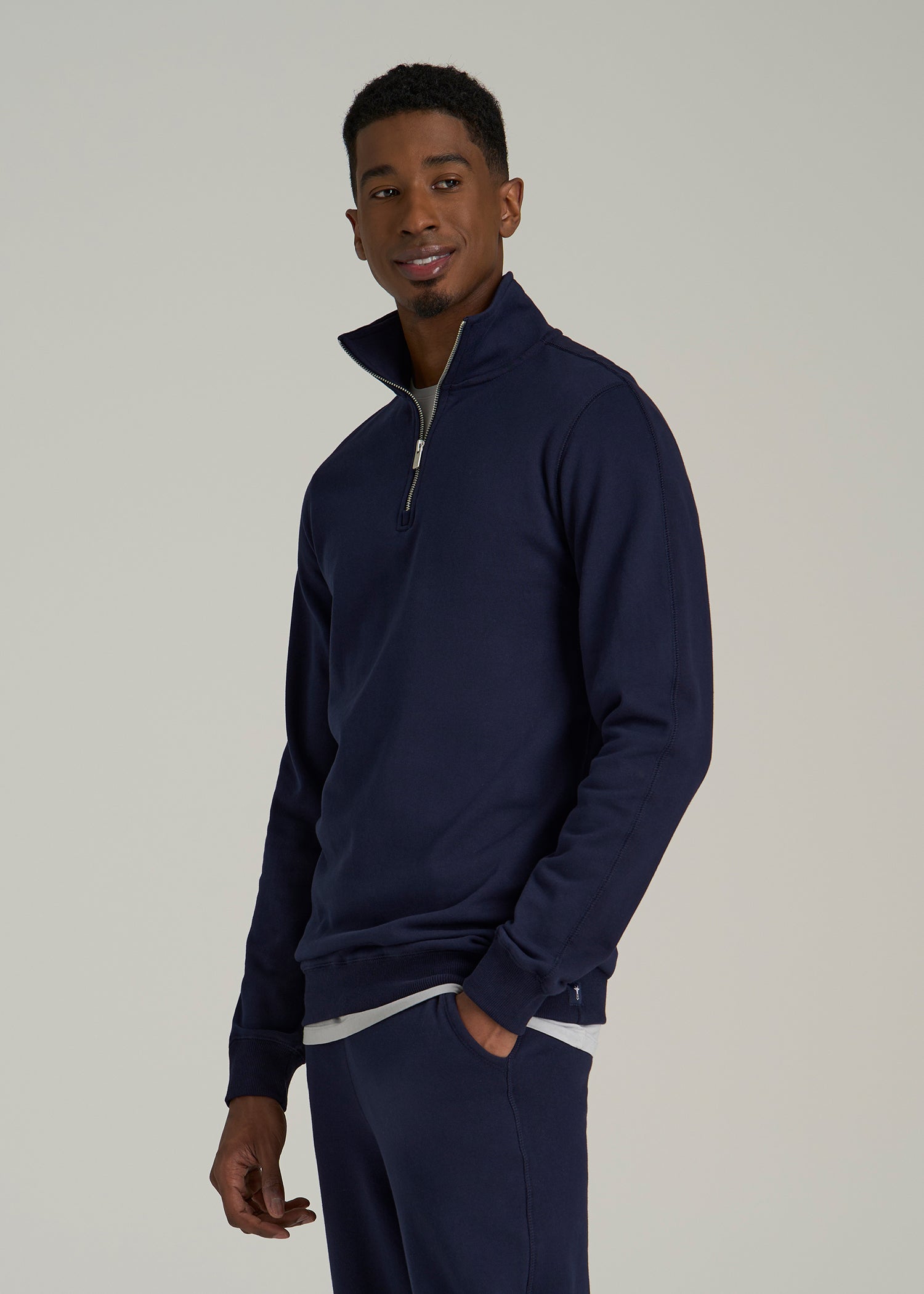 Wearever 2.0 French Terry Quarter-Zip Sweatshirt for Tall Men in Evening Blue