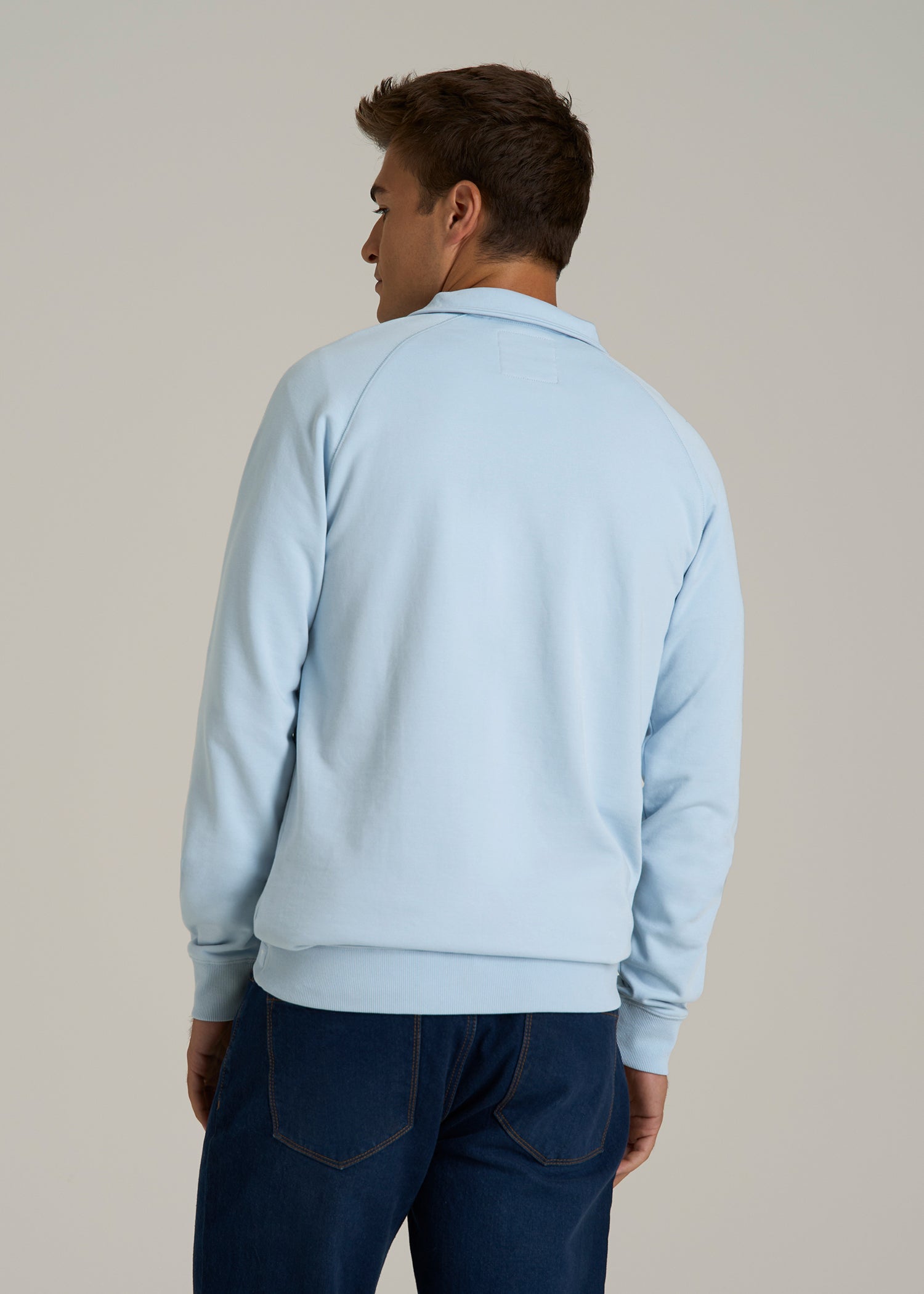 Wearever 2.0 French Terry Quarter-Zip Tall Men's Sweatshirt in Ice Blue