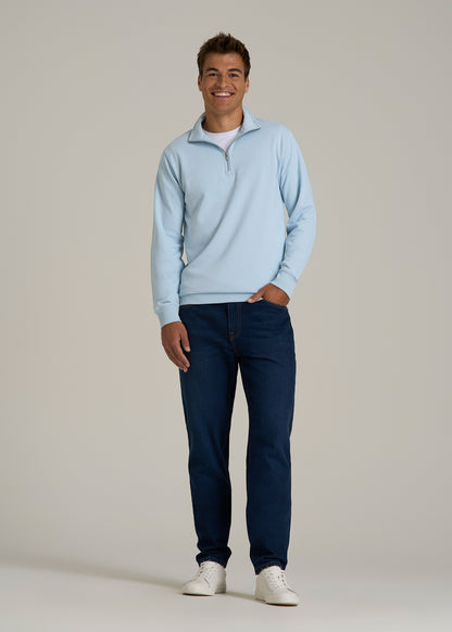 Wearever 2.0 French Terry Quarter-Zip Tall Men's Sweatshirt in Ice Blue