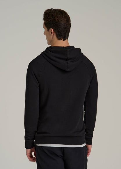 Wearever French Terry Raglan Hoodie for Tall Men in Black