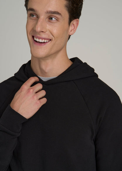 Wearever French Terry Raglan Hoodie for Tall Men in Black