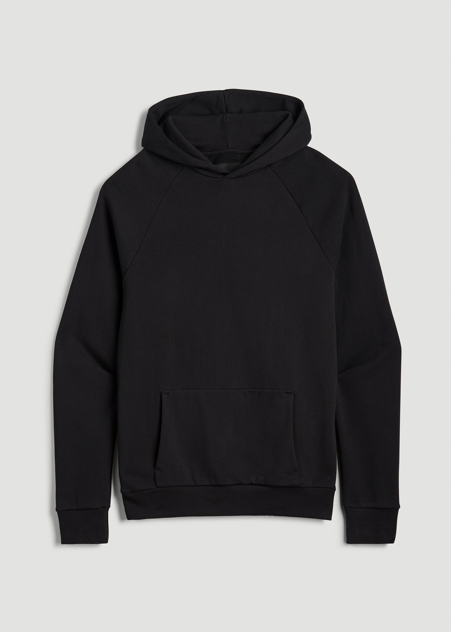 Wearever French Terry Raglan Hoodie for Tall Men in Black