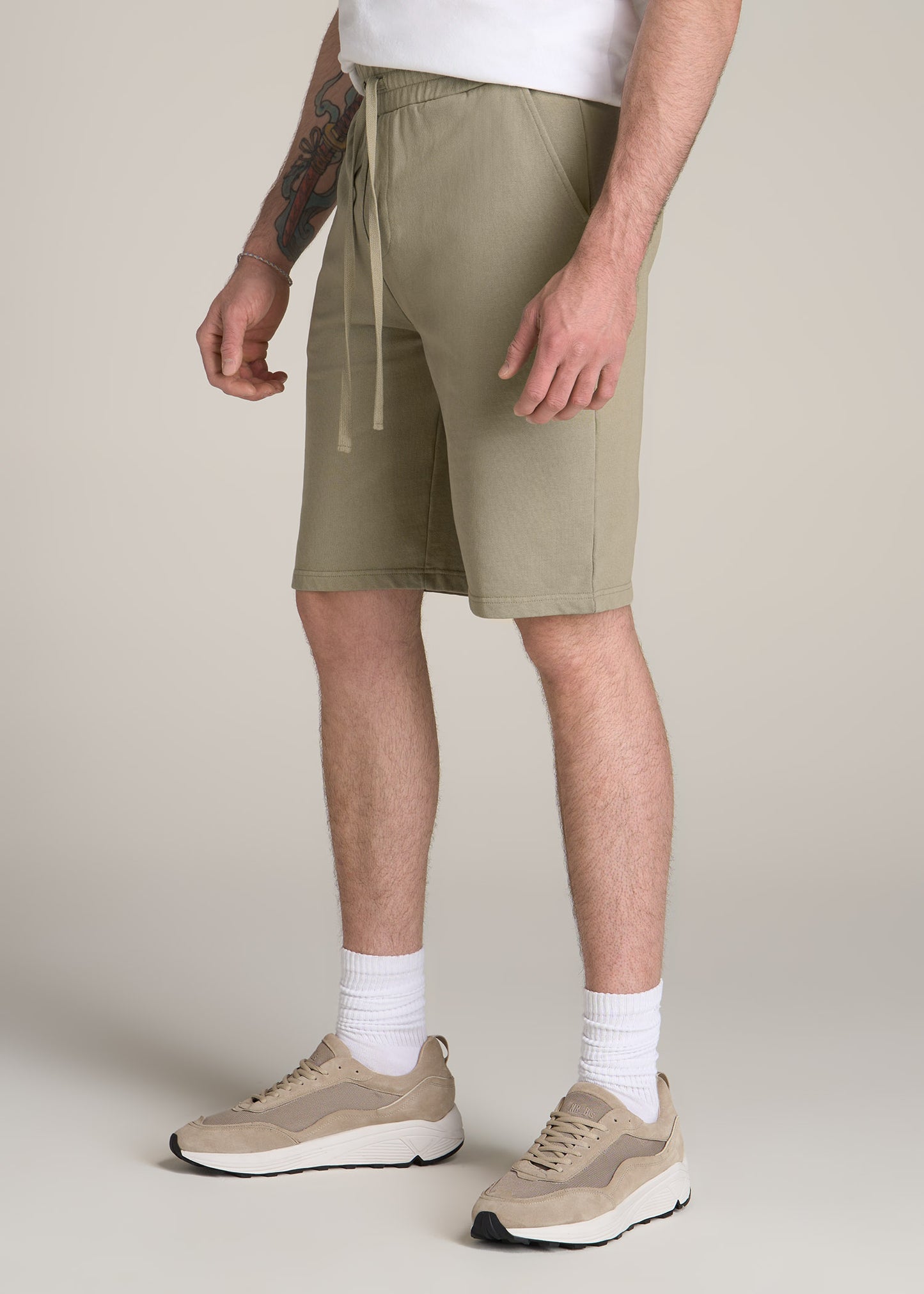 American-Tall-Men-Wearever-Garment-Dyed-French-Terry-Sweat-Shorts-Khaki-side