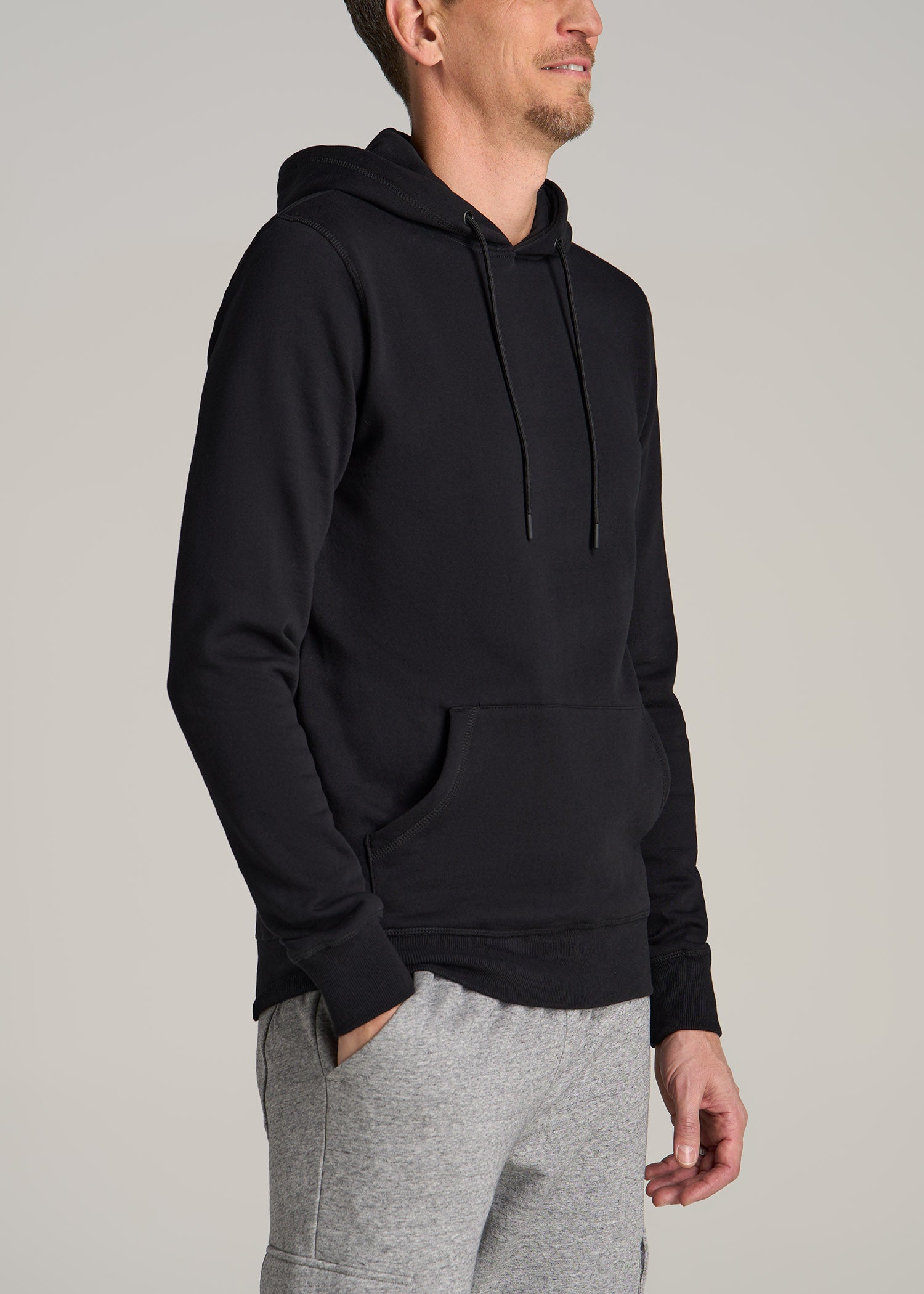 Hoodies for Tall Men: Pullover Tall Black Hoodie