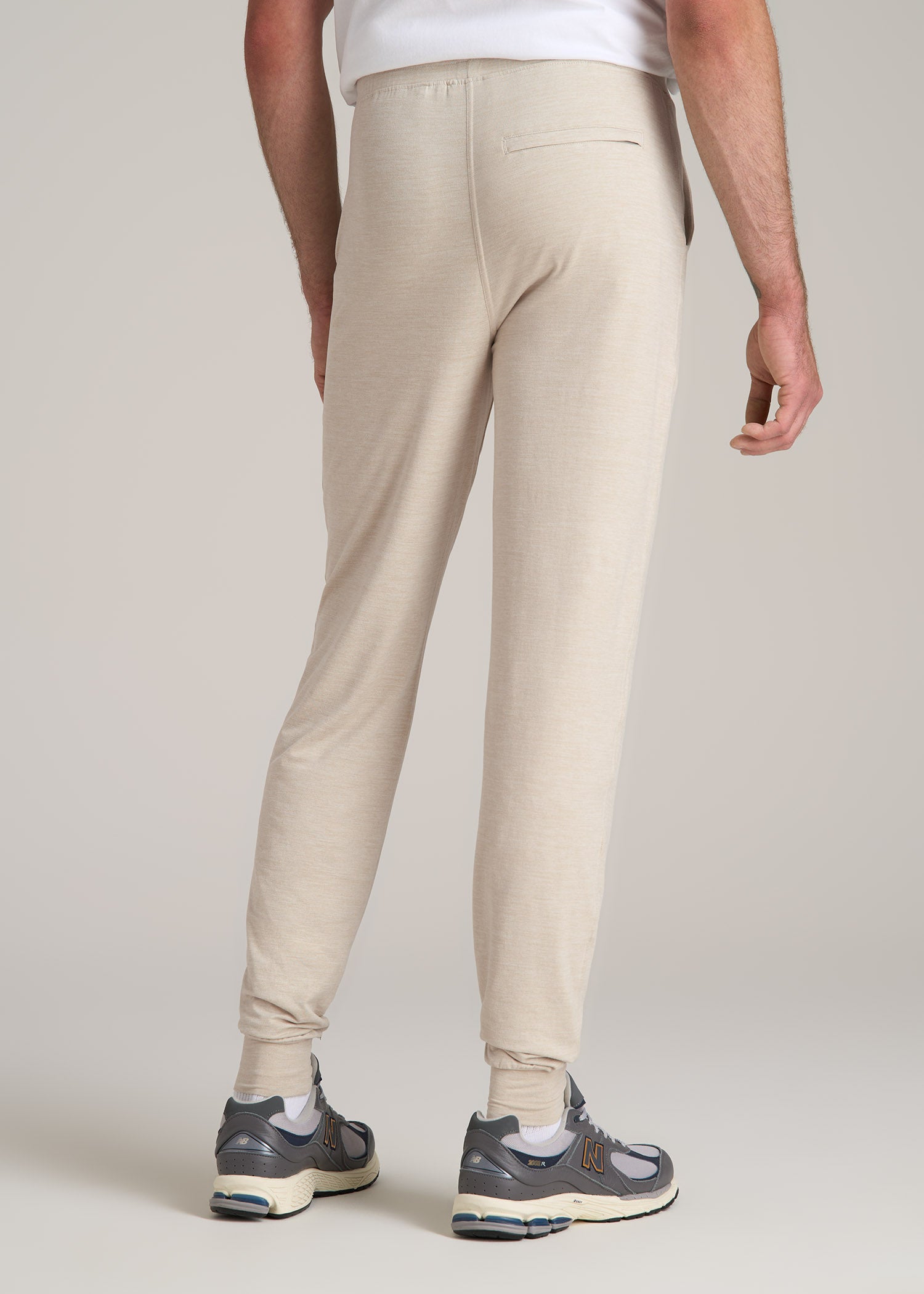 Weekender Stretch Lounge Joggers for Tall Men in Stone Heather