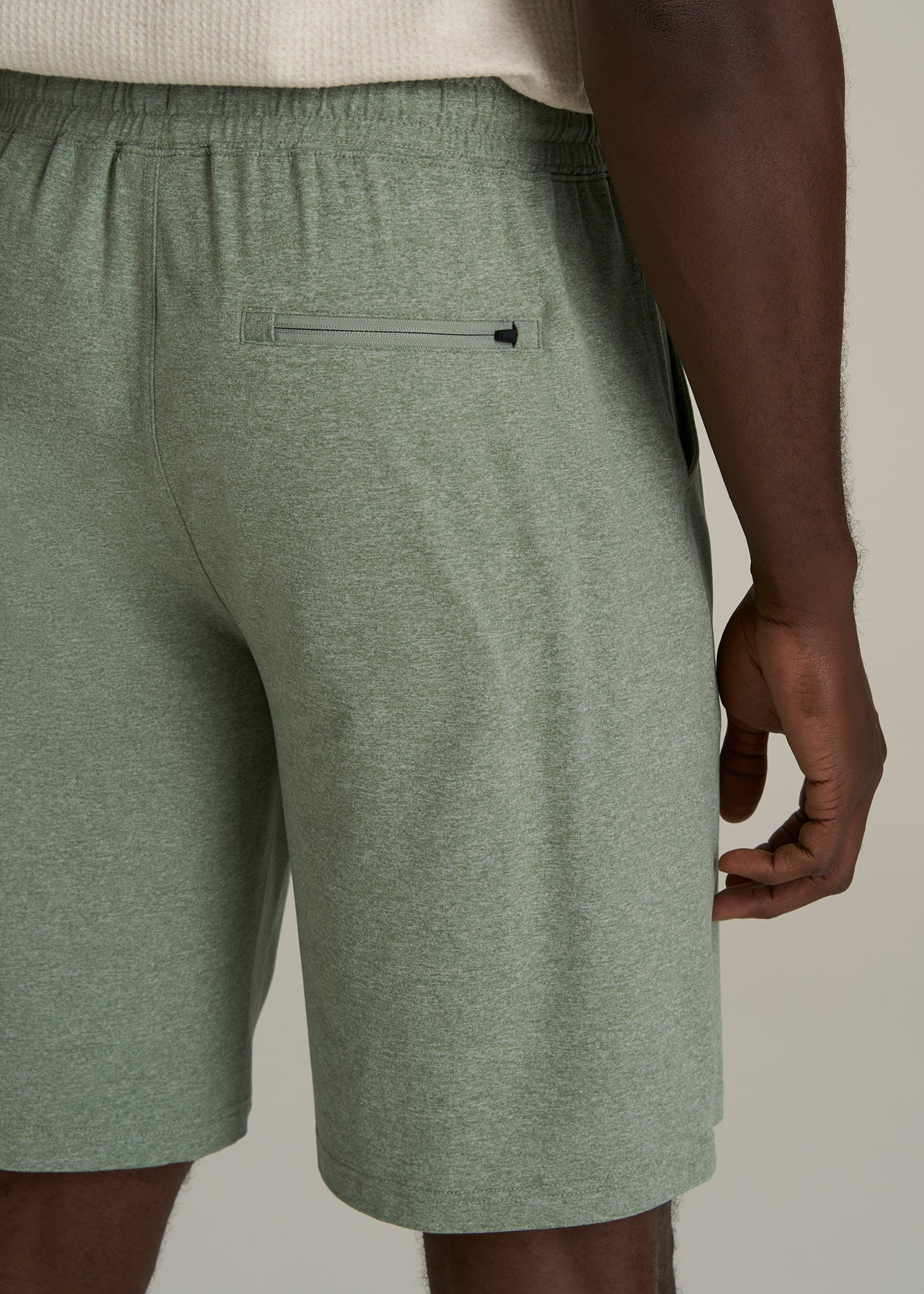 Weekender Stretch Lounge Shorts for Tall Men in Dark Seagrass Mix