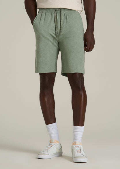 Weekender Stretch Lounge Shorts for Tall Men in Dark Seagrass Mix