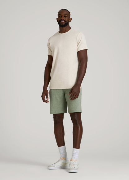 Weekender Stretch Lounge Shorts for Tall Men in Dark Seagrass Mix