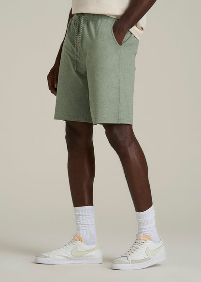 Weekender Stretch Lounge Shorts for Tall Men in Dark Seagrass Mix