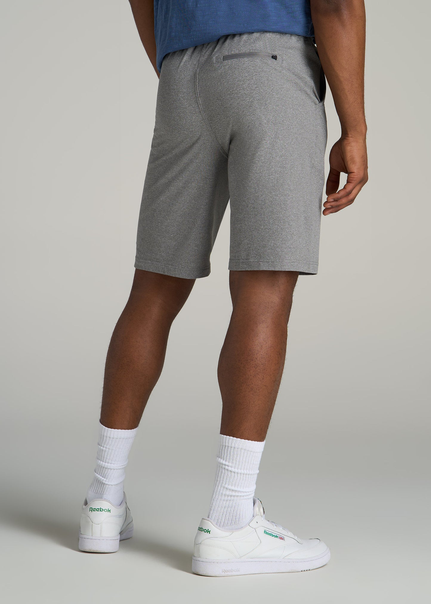 Weekender Stretch Lounge Shorts for Tall Men in Heathered Grey