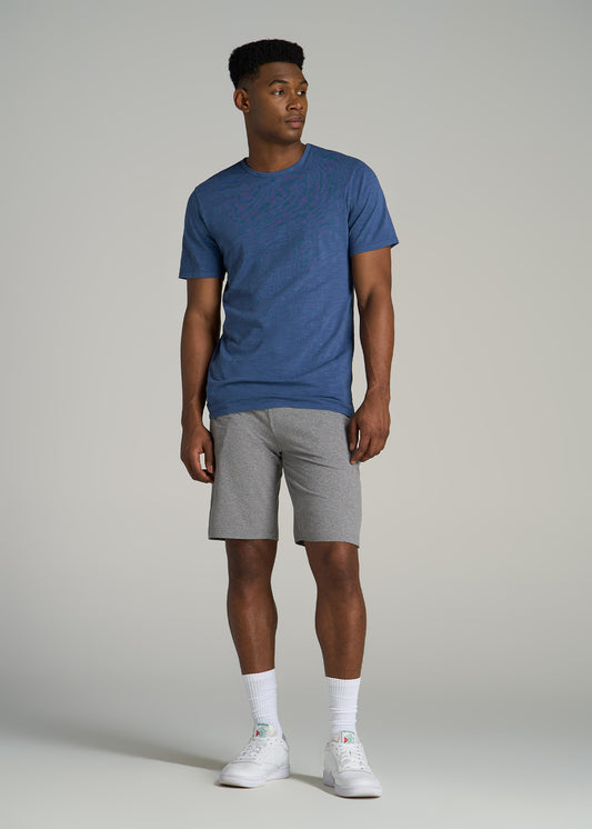 Weekender Stretch Lounge Shorts for Tall Men in Heathered Grey