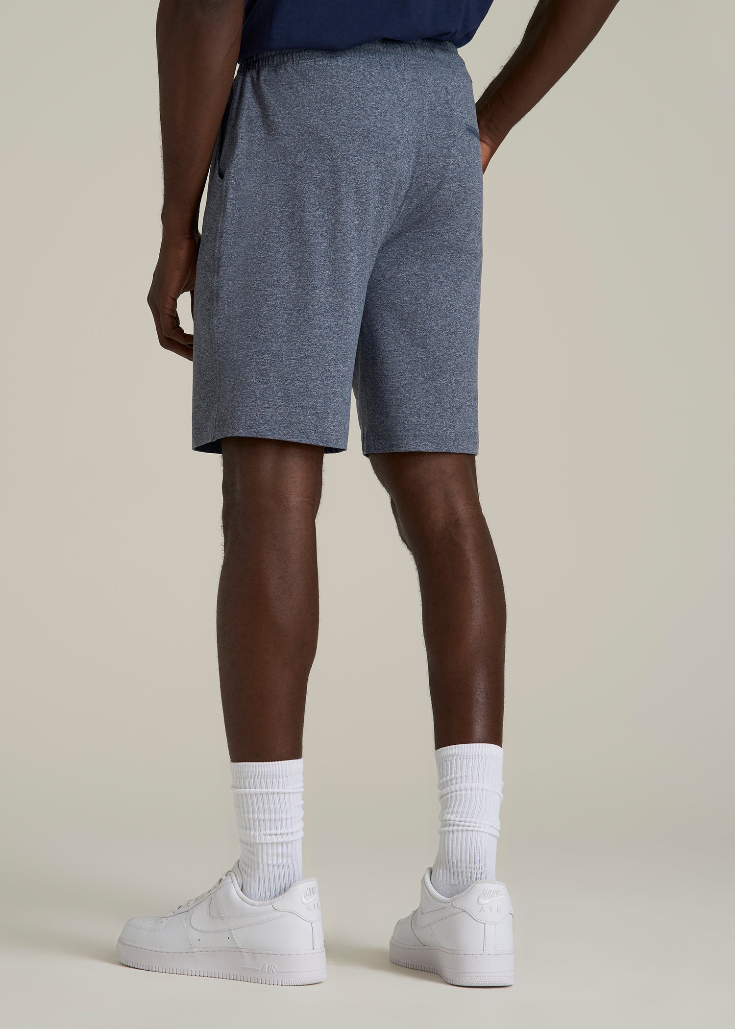 Weekender Stretch Lounge Shorts for Tall Men in Navy Mix