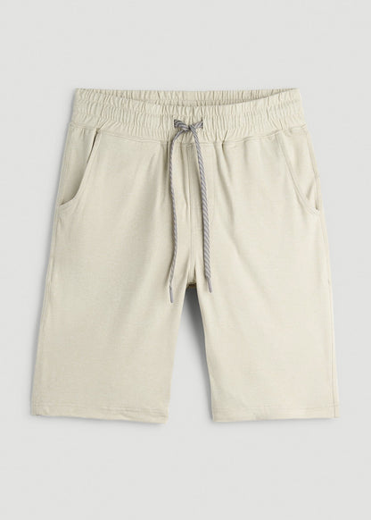 Weekender Stretch Lounge Shorts for Tall Men in Stone Heather