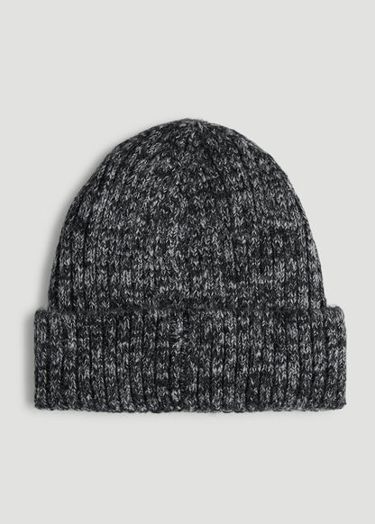 LJ&S Wool Blend Beanie for Tall Men in Charcoal Mix