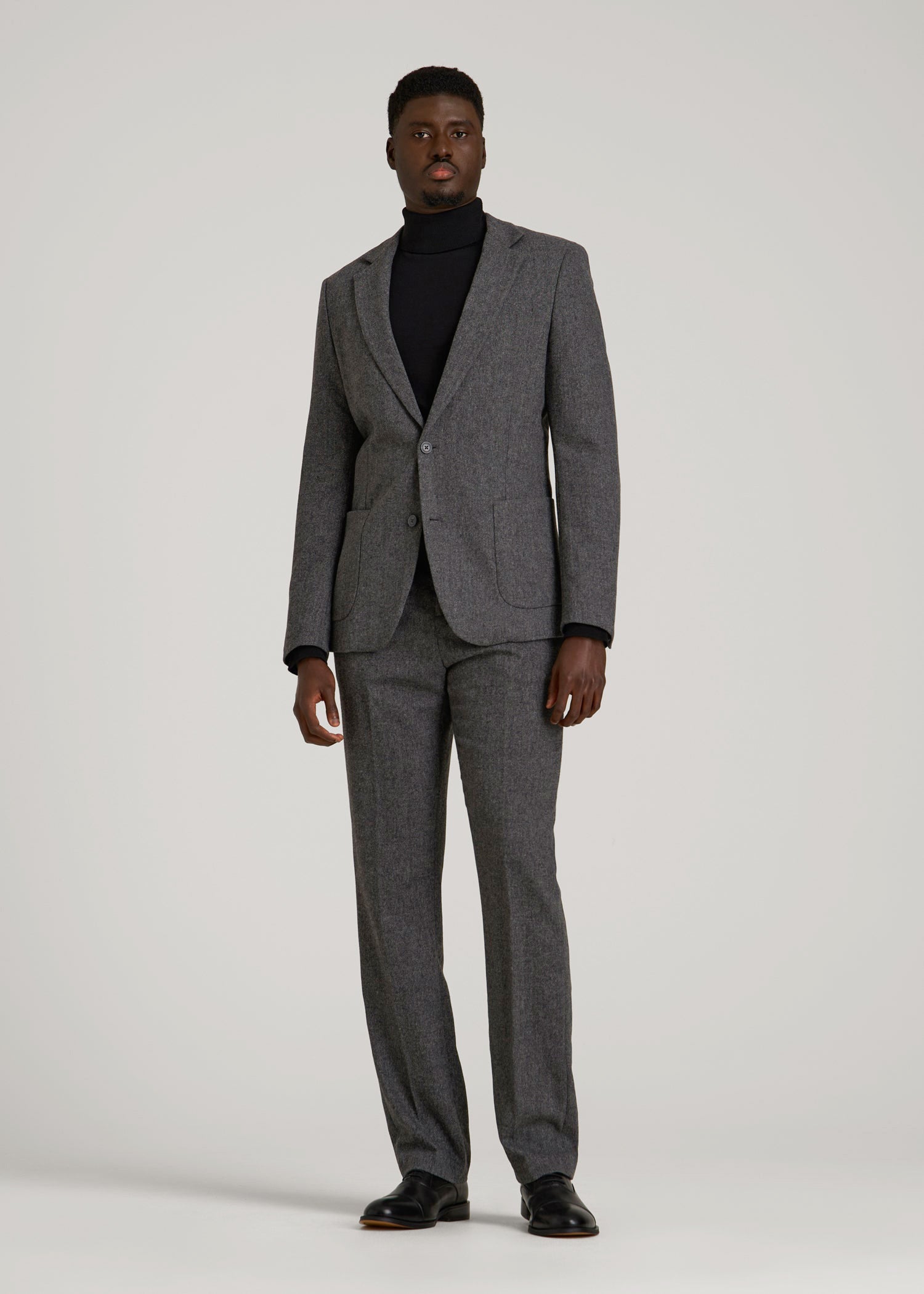 Wool Blend Blazer for Tall Men in Anthracite Tweed
