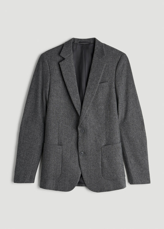 Wool Blend Blazer for Tall Men in Anthracite Tweed