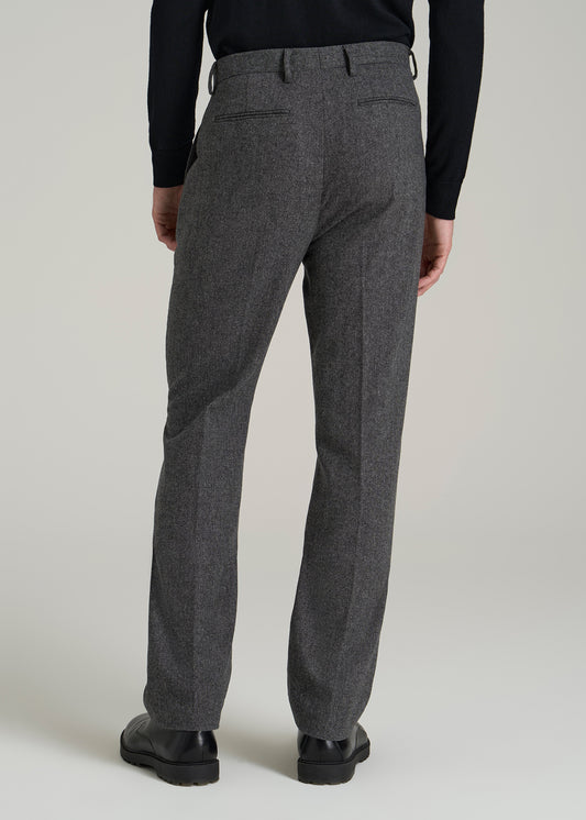 Wool Blend Dress Pants for Tall Men in Anthracite Tweed