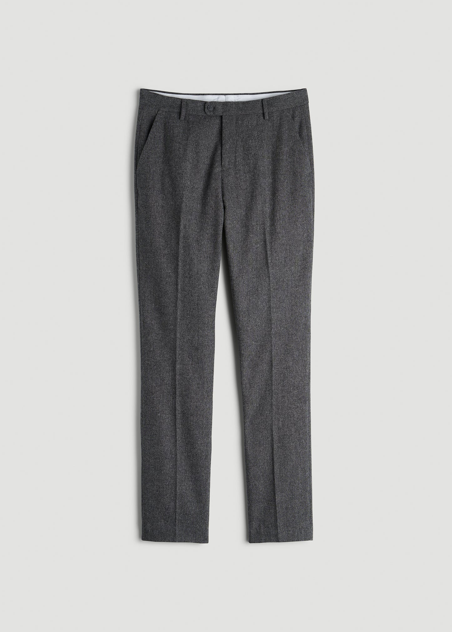 Wool Blend Dress Pants for Tall Men in Anthracite Tweed