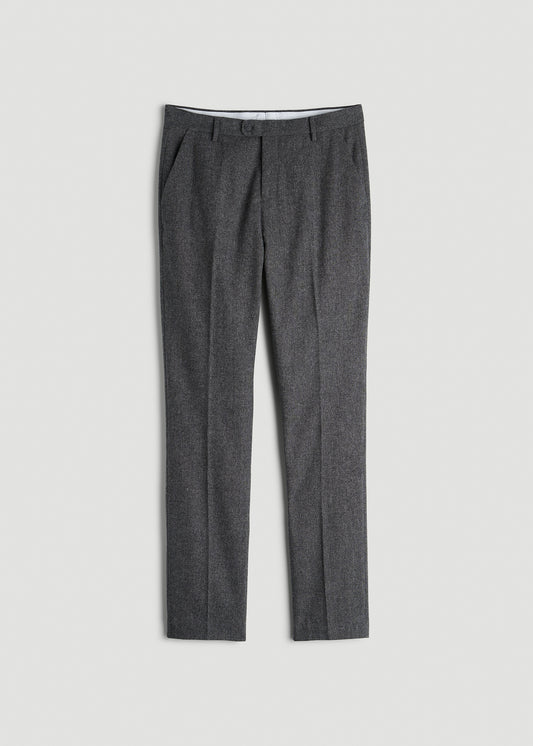 Wool Blend Dress Pants for Tall Men in Anthracite Tweed