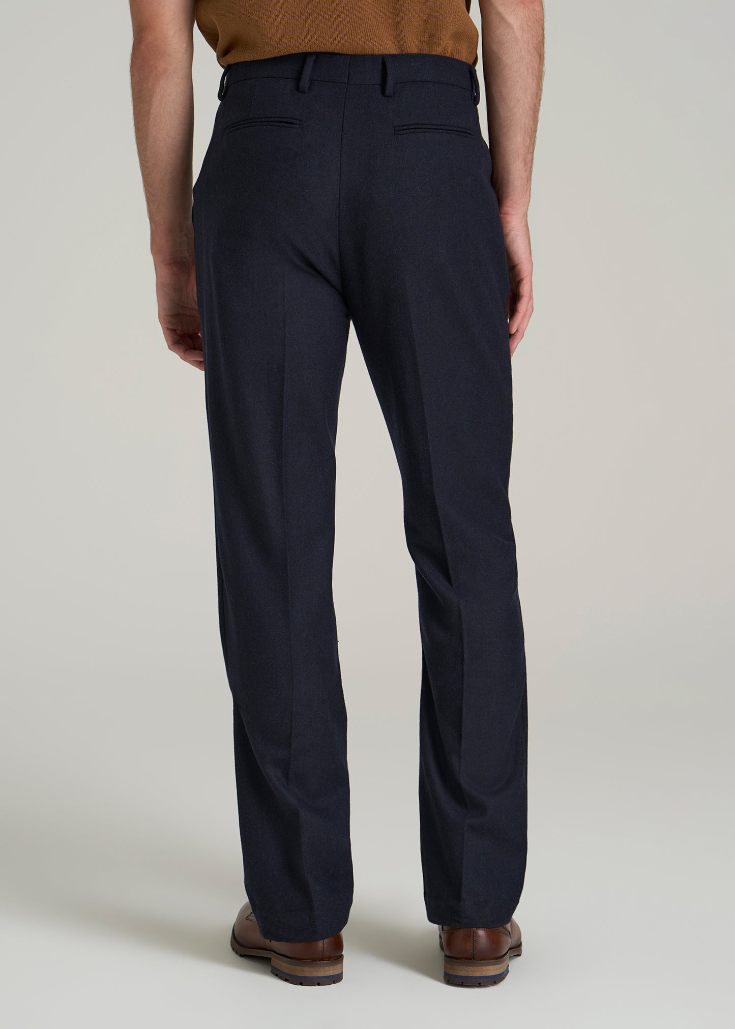 Wool Blend Dress Pants for Tall Men in Raven Blue