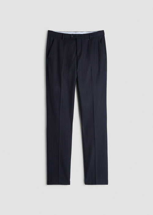 Wool Blend Dress Pants for Tall Men in Raven Blue
