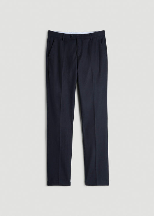 Wool Blend Dress Pants for Tall Men in Raven Blue