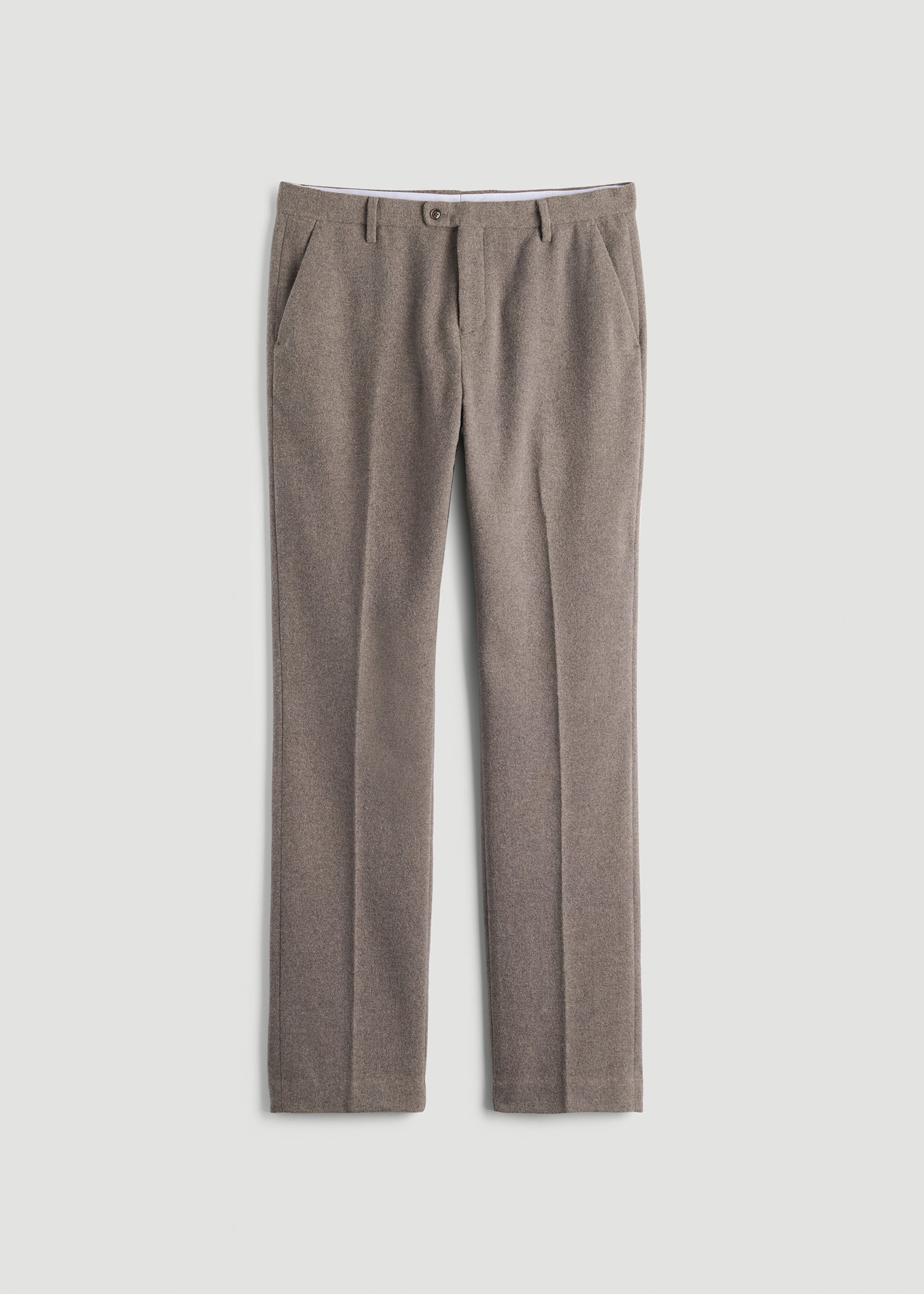 Wool Blend Dress Pants for Tall Men in Taupe Mix