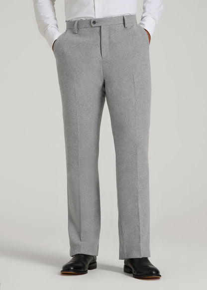 grey dress pants with white shirt Wool Blend Dress Pants for Tall Men in Tin Grey Mix 34 / 40 / Tin Grey Mix