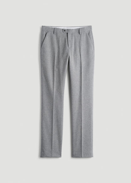 Wool Blend Dress Pants for Tall Men in Tin Grey Mix