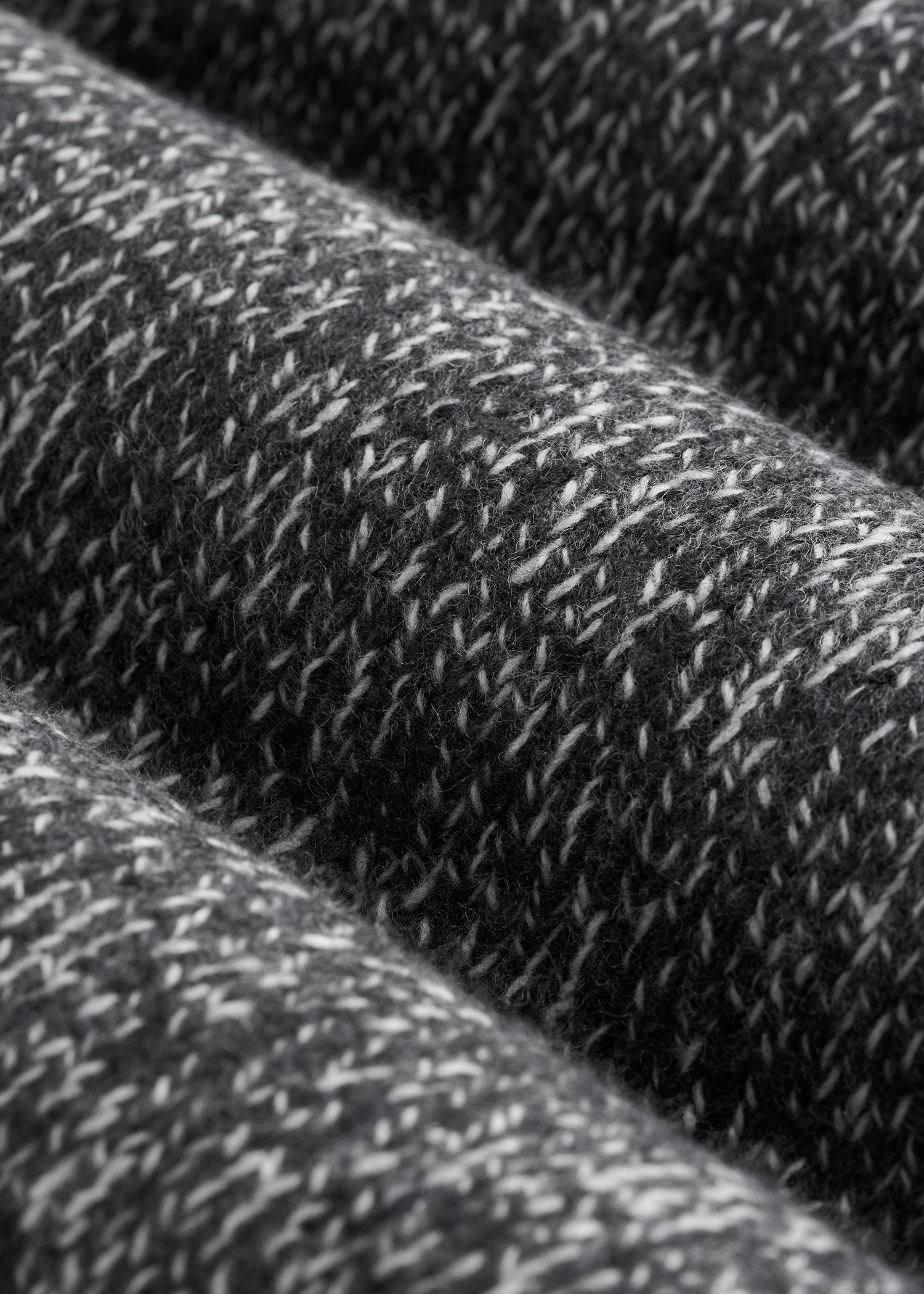 Wool Blend Marled Turtleneck for Tall Men in Charcoal Multi