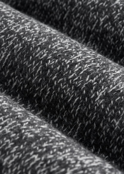 Wool Blend Marled Turtleneck for Tall Men in Charcoal Multi