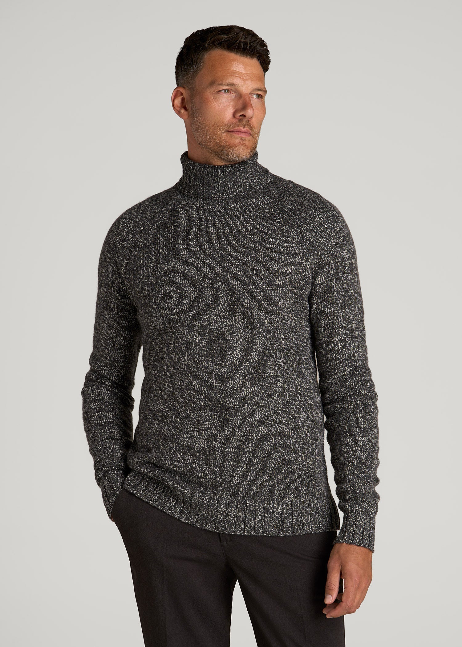 Wool Blend Marled Men's Tall Turtleneck | American Tall