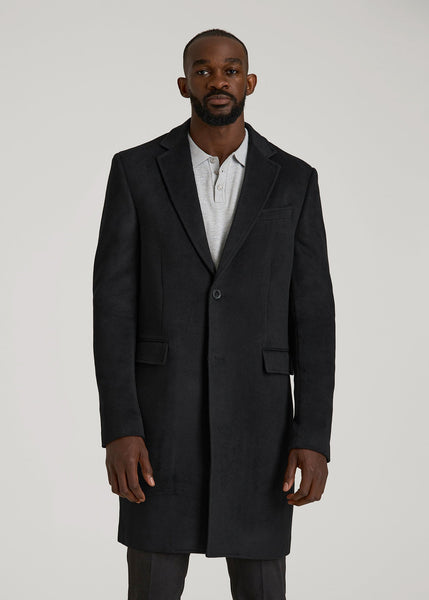 Wool Coat for Tall Men in Black 2XL / Tall / Black