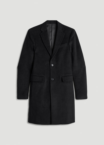 Wool Coat for Tall Men in Black