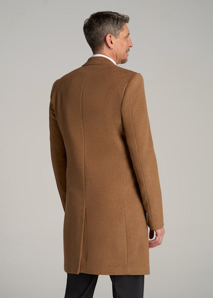 Wool Coat for Tall Men in Camel