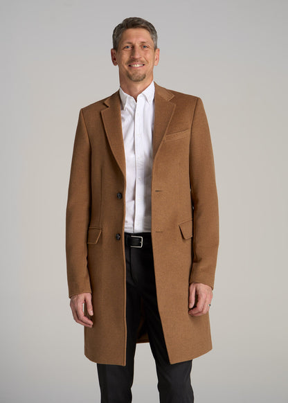 Wool Coat for Tall Men in Camel