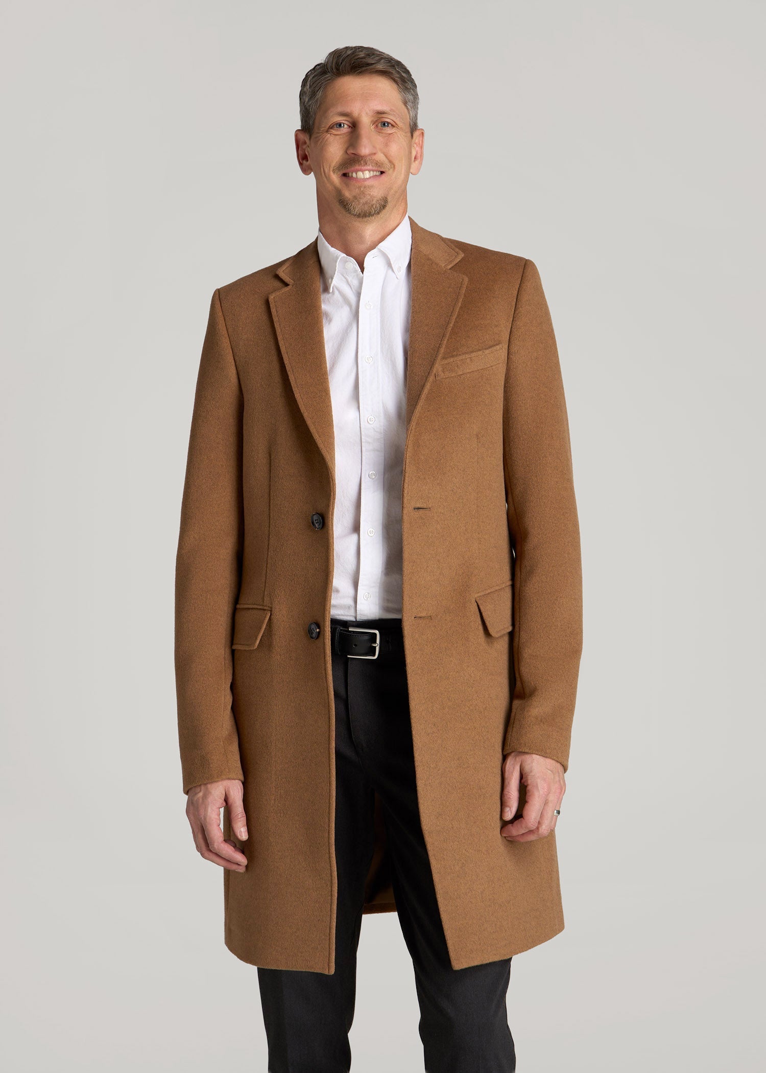 Wool Coat for Tall Men in Camel L / Extra Tall / Camel