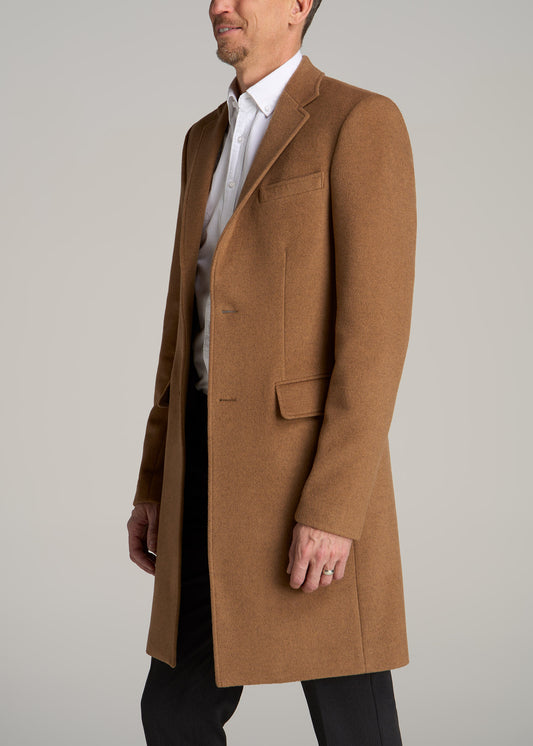 Wool Coat for Tall Men in Camel
