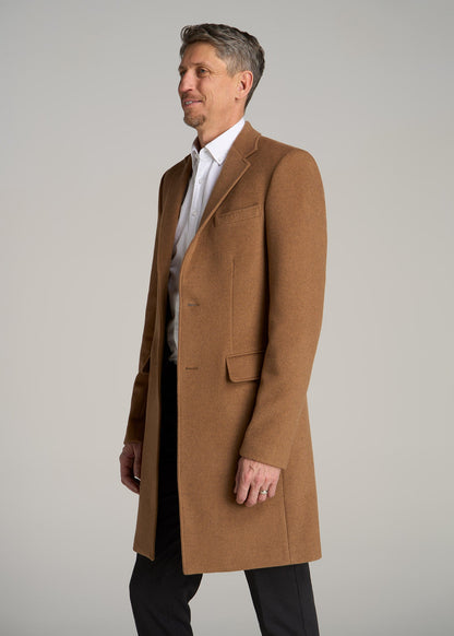 Wool Coat for Tall Men in Camel