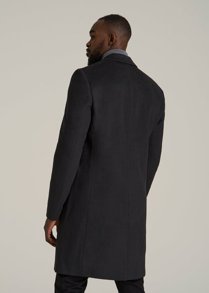 Wool Coat for Tall Men in Charcoal Mix
