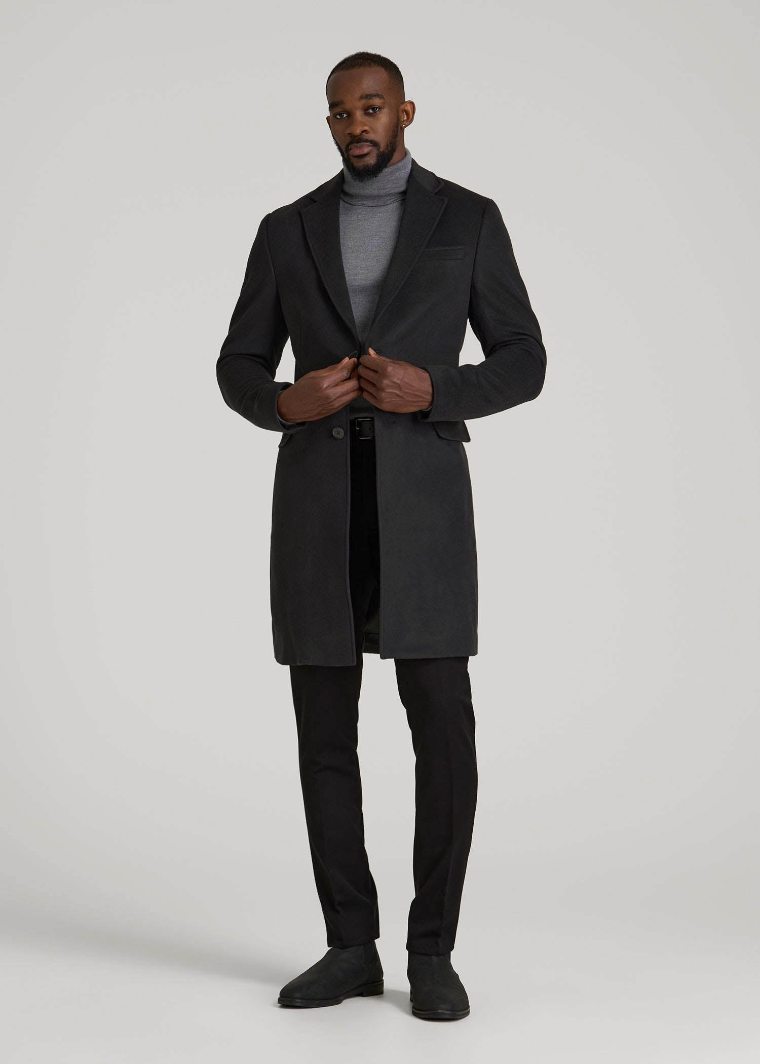Wool Coat for Tall Men in Charcoal Mix L / Extra Tall / Charcoal Mix Wool Coat for Tall Men in Charcoal Mix L / Extra Tall / Charcoal Mix
